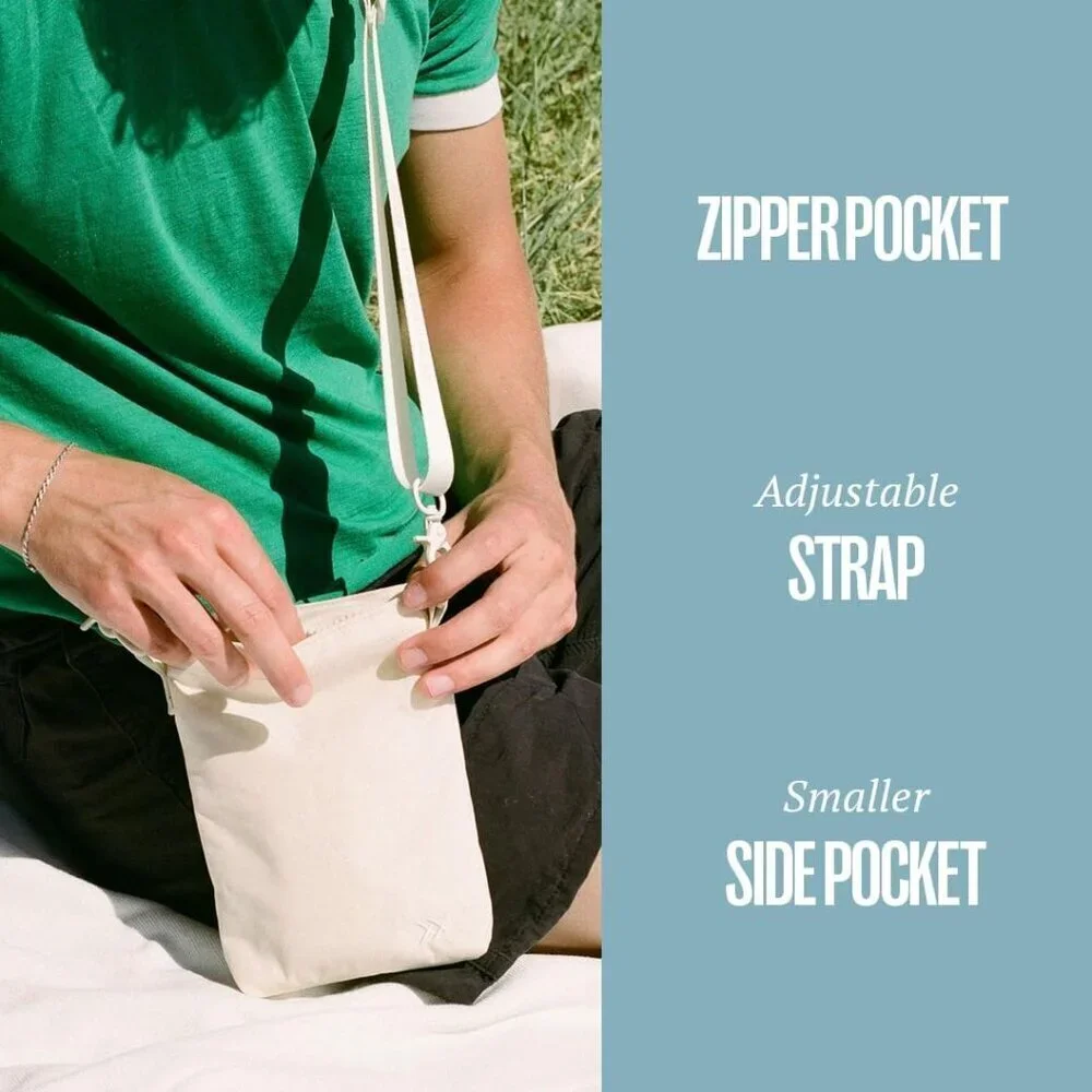 Unisex Small Pocket Sling Bag Minimalist Crossbody Zipper Compact